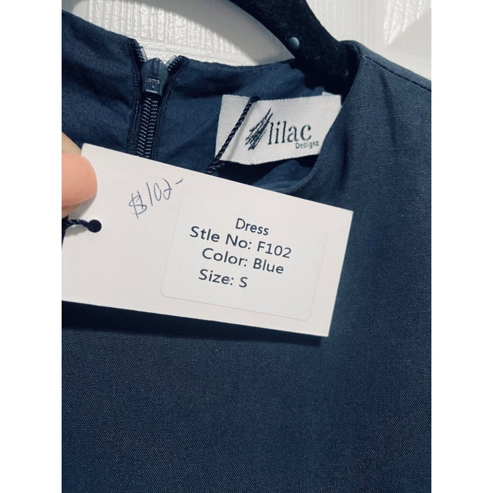 Lilac Designs  Blue Modest High Neck Dress Women's Size S - Picture 4 of 4